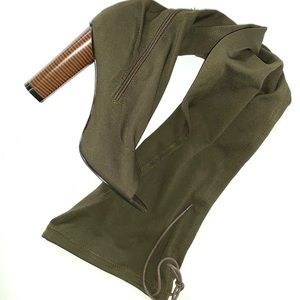 Olive over the knee boot